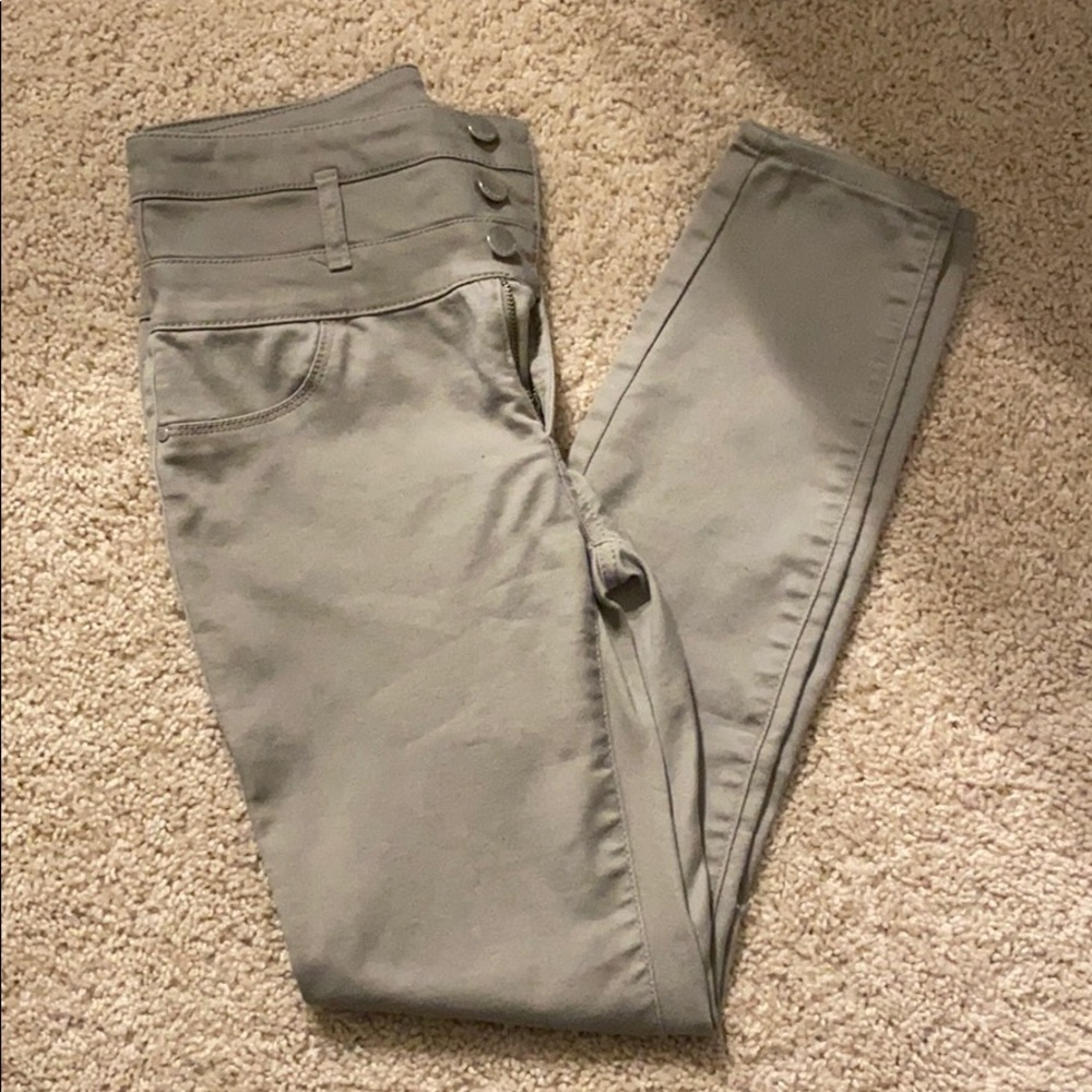 Grey high waisted pants